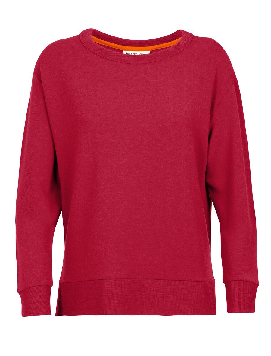 Long Sleeve Icebreaker RealFleece™ Merino Dalston Sweatshirt Damskie Różowe | PL 1312RVDW